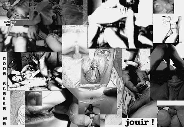 Flyer Gode Blesse Me | Une sodomie en place publique | Visuel © David Noir 2004